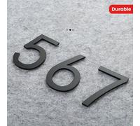 1 set 0-9 numéros de boîte aux lettres autocollants colorés et transparents : plaques de porte décoratives d'hôtel et de bureau, numéros à finition métallique, accrochage mural durable, convient pour 