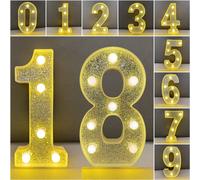 1 set 1-100 ans 21,8 cm Bougie d'anniversaire à led et paillettes argentées, lampe de numéro pour fiançailles/mariage/anniversaire, décoration d'éclairage de fête d'anniversaire 0,1,2,3,4,5,6,7,8,9,di
