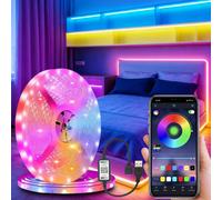 1 set 1-100ft Bandes lumineuses LED RVB, alimentées par USB 5V, convenant pour la maison intelligente, contrôle d'application des bandes LED RVB, lumières LED auto-adhésives pour chambre à coucher, sa