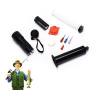 1 Set 12 Led Super Lumineux Lumière De Pêche Uv Colle Guérir Mouche Uv Kits Buzzer Bug Nymphe Lampe De Poche Et Seringue Outils De Revêtement