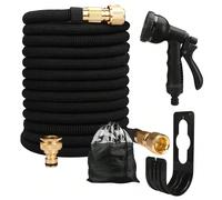 1 set 15 m/23 m/30 m Tuyau de jardin extensible haute résistance avec pistolet de pulvérisation, kit d'outils d'arrosage haute pression flexible pour le jardin et la maison, norme UE/US 100 pieds (30 