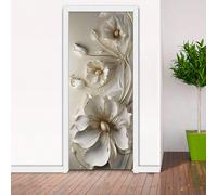 1 set/2 pièces Autocollants muraux décoratifs floraux de luxe gaufrés, résistants à l'eau et anti-salissures, conviennent pour l'intérieur et l'extérieur, la chambre, la cuisine, les armoires, la sall