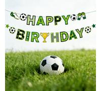 1 set 2 sets Bannière d'anniversaire thème football, guirlande suspendue en papier, fanion à tirer pour décoration de fête d'anniversaire pour enfants Papetier