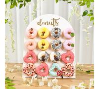 1 Set 26*35cm/32*40cm Support à beignets en bois blanc arqué, support à desserts, support à gâteau de fête, panneau d'affichage de beignets, décoration de table pour mariage, anniversaire, fête, rasse