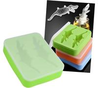 1 SET 3D crocodile silicone ice mold with lid beverage ice tray ice box creative personality bar home ice cube mold-1Pc Random color.