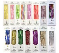 1 set/6 pièces Bougies de gâteau d'anniversaire vintage à tiges longues en métal électrolytique incurvées et colorées pour fête, livraison aléatoire, décoration de chambre, cadeaux, bougies d'annivers