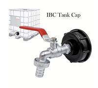 1 set Adaptateur de robinet de réservoir d'eau IBC durable, filetage grossier S60*6 vers connecteur 1/2'', vanne de rechange, accessoires de robinet de jardin et de maison 1/2''Alliage de zinc