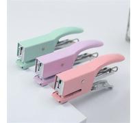 1 set Agrafeuse à main en métal de couleur macaron numéro 10, agrafeuse puissante pour emballage à emporter, petite agrafeuse de bureau, fournitures scolaires Agrafeuse rose + 1000 agrafes,Agrafeuse v