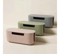 1 set Boîte de gestion des câbles, outil pour cacher les cordons de bande d'alimentation, boîte de rangement de câbles en matériau ABS, comprend des clips et des manchons de câble, convient pour la ma