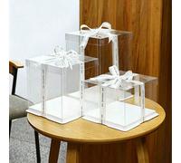 1 Set Boîte d'emballage de fête et de vacances, Boîte de rangement cadeau 1 couche 2 couches 3 couches, Boîte d'emballage transparente 4"/6"/8"/10"/12", Boîte d'emballage cadeau, Convient pour les fêt