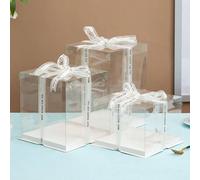 1 Set Boîte d'emballage de fête et de vacances, Boîte de rangement de cadeaux 1 couche 2 couches 3 couches, Boîte d'emballage transparente, Boîte d'emballage de cadeaux, Convient pour les fêtes et les