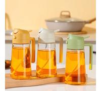 1 Set Bouteille pulvérisatrice d'huile en verre 2-en-1, 470ml/Approx. 16oz, Bouteille d'huile étanche avec poignée, Bouteille d'huile de cuisine réutilisable, Bouteille pulvérisatrice d'huile d'olive,