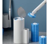 1 Set Brosse de nettoyage de toilette jetable, Système de nettoyage de salle de bain. Caractéristiques : Conception de tête de brosse remplaçable pour une utilisation plus hygiénique, comprend 3 têtes