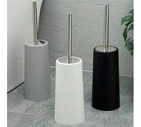 1 Set Brosse de Toilette et Porte-Brosse Flexible avec Porte-Brosse Amovible - Nettoyage sans Zones Mortes, Long Manche pour le Nettoyage de la Salle de Bain, Brosse en Plastique Durable - Fournitures