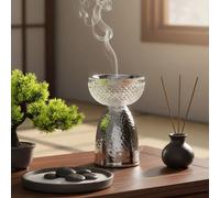 1 set Brûle-encens en fer élégant et ajouré avec couvercle, servant à la fois de diffuseur de parfum et d'élément décoratif. Convient pour la décoration de la maison dans la chambre, le salon (comme p