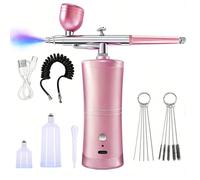1 set d'aérographe portable avec compresseur, pistolet à pulvérisation à action simple pour nail art, artisanat, peinture de gâteau. Pistolet à peinture acrylique électrique, aérographe pour peinture