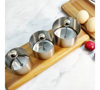 1 set de 3 moules à bague en acier inoxydable avec poussoir, pour la mise en forme manuelle des aliments, convient pour les mousses, les tartelettes aux œufs et les boules de riz. Ustensiles et access