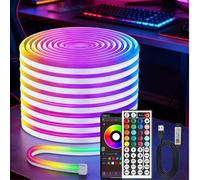1 set de bande lumineuse à DEL de 44 touches, alimentée par USB, télécommande. Lumières néon flexibles, modes de couleur réglables, dos auto-adhésif. Convient pour la télévision, l'écran d'ordinateur,