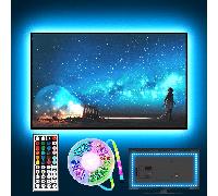 1 set de bandes lumineuses LED avec télécommande infrarouge 44 touches, modes d'éclairage multiples et couleurs ajustables, dos adhésif, convient pour les festivals, la chambre à coucher, la télévisio