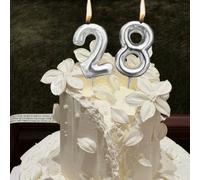 1 set de bougies d'anniversaire numérotées de 0 à 9 rondes en or et argent, décoration de gâteau d'anniversaire, cadeau, convient pour la remise des diplômes, le mariage 1,2,3,4,5,6,7,8,9,0Cire
