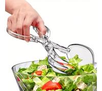 1 set de ciseaux à salade et pinces en plastique réutilisables, pinces à steak résistantes à la chaleur étendues, pinces multifonctions, ustensiles de cuisson convenant pour le grillage, le buffet, le