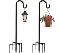 1 set de crochets de berger réglables anti-rouille, convenant pour les lumières solaires d'extérieur, les supports de jardin et de cour, les poteaux de lumière d'extérieur résistants à la rouille, les