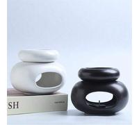 1 set de diffuseur aromatique en céramique ovale unique, diffuseur d'arômes à grande capacité séparable, chauffage d'huile essentielle créative et porte-bougie, diffuseur de bougie, décoration d'intér