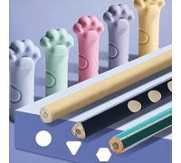 1 set de gommes en caoutchouc mignonnes en forme de chat, couleurs macaron assorties, avec support d'écriture pour capuchon de stylo, convient pour l'école, le bureau et la maison, compatible avec les