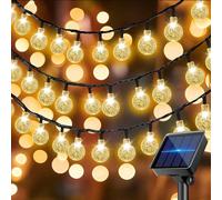 1 set de guirlandes lumineuses solaires à boules bulles pour l'extérieur, lumières solaires, usage extérieur, 8 modes d'éclairage, boules de cristal, convient pour les jardins, les arbres, Noël, les m
