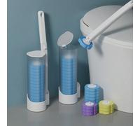 1 set de kit de nettoyage de toilette jetable multifonctionnel - Porte-brosse de rechange + têtes de brosse de rechange (forme de fleur), brosse de toilette sans contact, matériau durable, fournitures