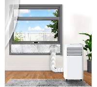 1 set de kit de scellement de fenêtre portable réfléchissant pour climatiseur, couvre-aération isolant thermique avec bande , tissu d'étanchéité réglable pour tuyau d'échappement de climatiseur 25 cm