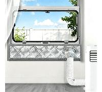 1 set de kit d'isolation et de scellement de fenêtre portable pour climatiseur, couvercle d'échappement de fenêtre à isolation thermique réfléchissante épaisse avec bande , convient pour le tuyau d'éc