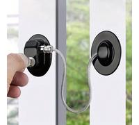 1 set de limiteur de course pour verrou de fenêtre rond, adapté aux serrures de portes coulissantes, verrou de sécurité anti-effraction pour portes et fenêtres, sans perçage, ouverture extérieure avec