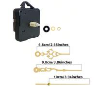 1 set de mécanisme d'horloge à quartz, tige de 16 mm de longueur, comprend 1 paire de aiguilles dorées, pour la réparation, le remplacement et le DIY d'horloge murale/de bureau, convient pour la décor