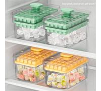 1 set de moule à glaçons en silicone réutilisable avec couvercle, fabricant de glace DIY, fabricant rapide avec éjecteur, plateau fait maison avec pelle à glace, boîte de rangement de glace portable, 