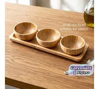 1 set de petits bols et assiettes de couleur bambou pour assaisonnement, fournitures scolaires Bambou