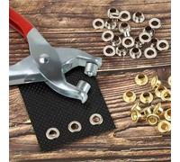 1 Set de pinces à perforer le métal et , rondelles, ciseaux, pinces, perforateur et ensemble d'outils à rivets, fournitures de couture, comprend 100 pièces d'œillets de 12 mm, convient pour les ceintu