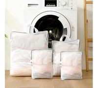 1 set de sacs à linge en maille alvéolée blanche avec poignées, sacs de lavage en maille grande capacité, sacs de machine à laver en maille fine et épaisse, convenant pour les sous-vêtements, les vête