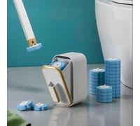 1 set de système de nettoyage de brosse de toilette jetable avec 18 têtes de brosse de rechange, comprenant un support de rangement, convient pour le nettoyage de la salle de bain et la décoration d'a