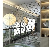 1 Set Décoration Murale Miroir Diamant Acrylique DIY, Installation Puzzle Autocollante, Décoration Murale Amovible, Décoration Art Plat 2D, Autocollants Miroir Acrylique, Convient pour Chambre, Salon,