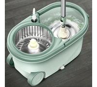 1 Set d'outils de nettoyage, comprenant une serpillière rotative, un seau et 2 tampons de serpillière remplaçables. Ensemble de seau de serpillière rotative multifonction, serpillière de nettoyage san