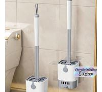 1 set Ensemble brosse de toilette murale de salle de bain, nettoyage sans angle mort, gain de place, matériau durable, convient pour la salle de bain, les murs de toilettes, le sol, la décoration de l