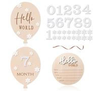 1 Set Ensemble Carte Etape Bois, 2 Style Carte Mois par Mois, Cartes Mensuelles Ensemble Carte Etape pour Accessoires de Photographie Documenter Croissance