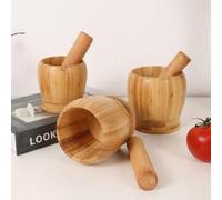 1 Set Mortier et pilon en bois, bol à avocat en bambou, mortier à ail en coquille, presse-poivre, hachoir à viande, broyeur, hachoir, concasseur, mortier en pierre, outils de mélange de cuisine, cuisi