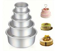 1 Set Moule à gâteau rond en aluminium de haute qualité, fond fixe, four, fournitures de cuisine, essentiel pour la cuisson, convient pour les mariages, la Saint-Valentin et les fêtes d'anniversaire 6