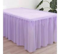1 set Nappe rectangulaire et jupe de table PEVA imperméable, anti-huile, anti-salissure, pour la décoration de mariage et de fête Jupe de table 73*426,Nappe 137*274,Ensemble jupe de table + nappeUnico