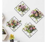 1 set Papier peint imprimé fleurs, autocollant imperméable pour décoration murale, stickers, décalcomanies murales, décalcomanies en vinyle pour décorations de la maison, articles de décoration printa