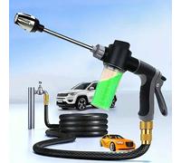 1 set Pistolet de lavage de voiture haute pression multifonctionnel épaissi, corps en plastique, buse plaquée cuivre, pistolet d'arrosage de jardin, outil de nettoyage de voiture puissant pistolet à e