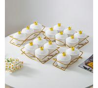 1 Set Plateau de Service pour Fruits Secs en Métal Doré avec Couvercle Couronne et Compartiments, Plateau de Présentation Décoratif pour Collations pour Table Basse, Salon, Mariage, Fête et Ornement d