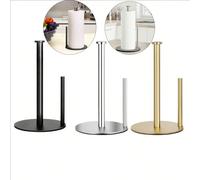 1 Set Porte-essuie-tout de cuisine en acier inoxydable avec base robuste - Porte-essuie-tout de comptoir durable, porte-film plastique de bureau, design gain de place, porte-papier toilette, accessoir